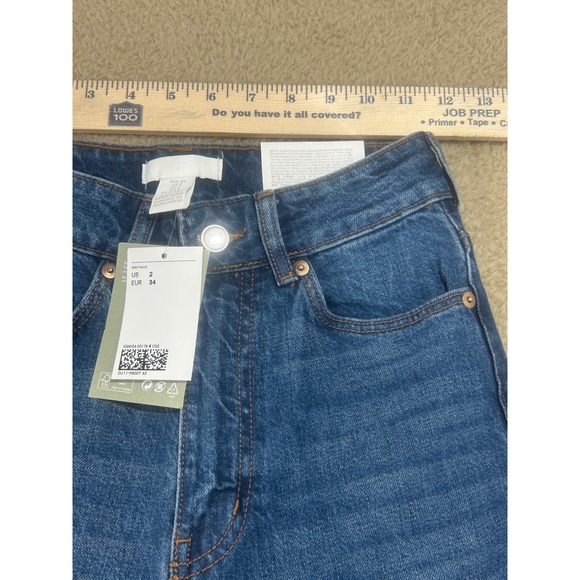 H&M High Waisted Flare‎ Jeans Blue Denim Women's Size 2 - Picture 4 of 8